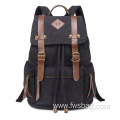 2022 Newest England Style Canvas Black Vintage Retro College School Backpack Bag for Men Women